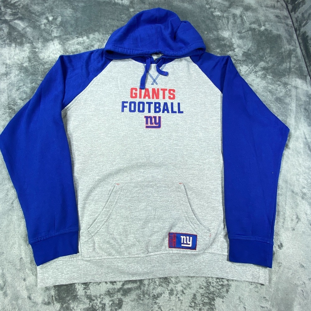 Official NFL Team Apparel NY Giants Pull Over Sweater Hoodie Mens 2XL Two Tone